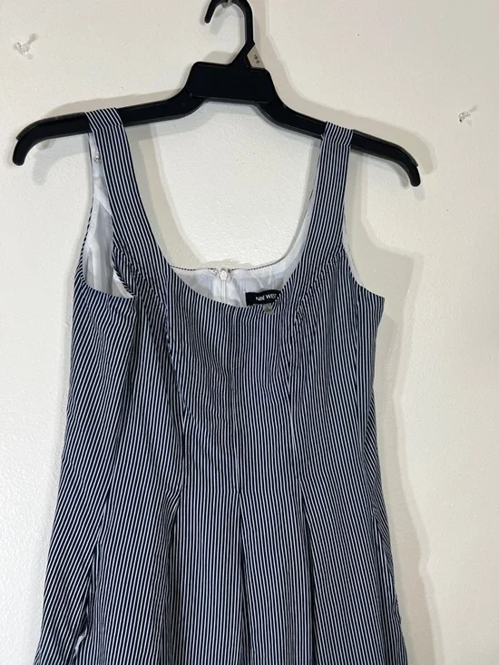 Nine West Navy and White Striped Embroidered Mini Dress - Picture 4 of 5